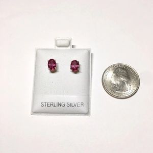 Pink topaz sterling earrings